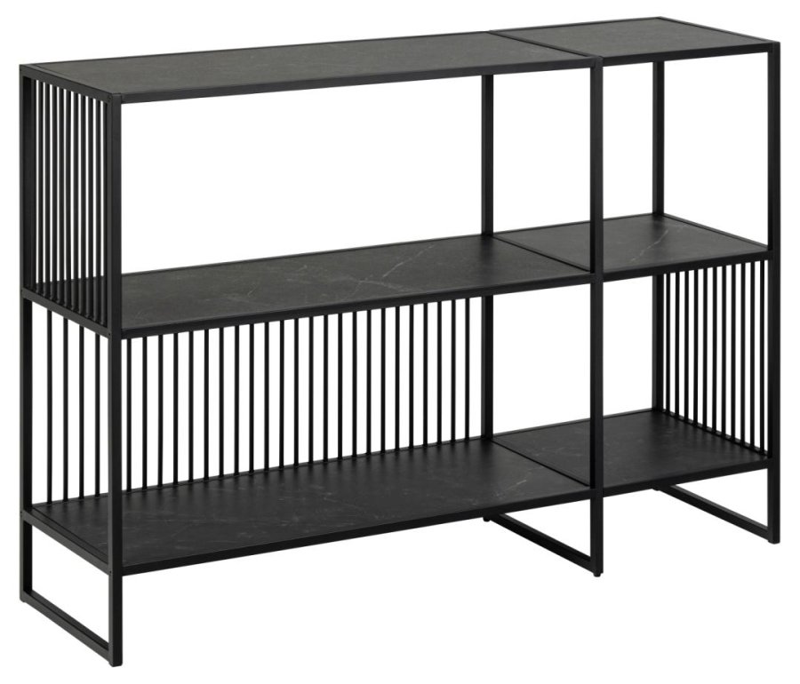 ACT NORDIC Strington reol, m. 2 hylder - mat sort Izmir ru melamin og mat sort stl