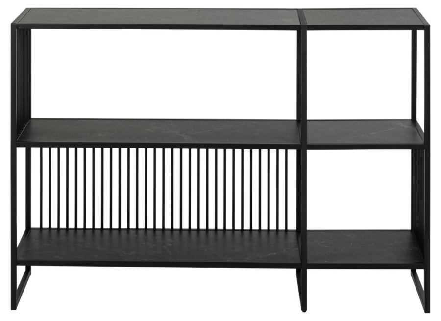 ACT NORDIC Strington reol, m. 2 hylder - mat sort Izmir ru melamin og mat sort stl