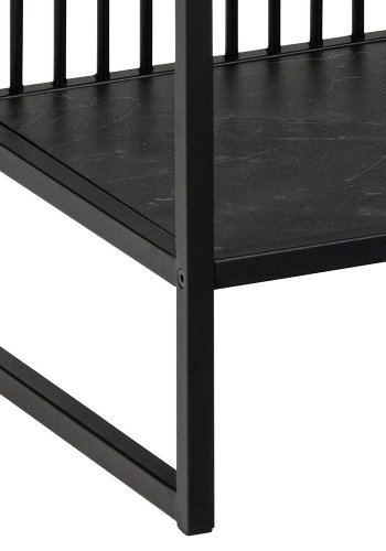 ACT NORDIC Strington reol, m. 2 hylder - mat sort Izmir ru melamin og mat sort stl