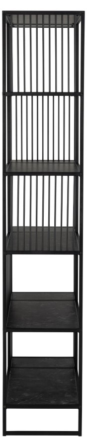 ACT NORDIC Strington reol, m. 5 hylder - mat sort Izmir ru melamin og mat sort stl