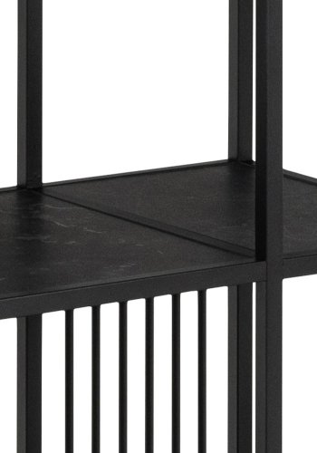 ACT NORDIC Strington reol, m. 5 hylder - mat sort Izmir ru melamin og mat sort stl