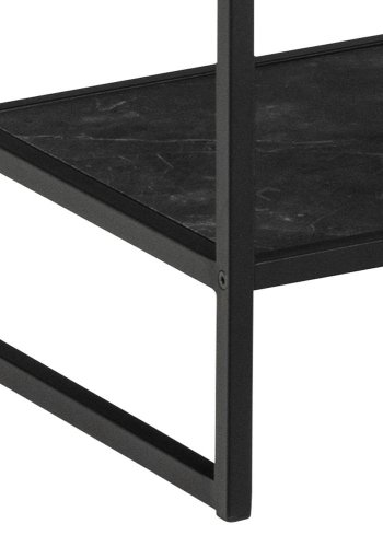 ACT NORDIC Strington reol, m. 5 hylder - mat sort Izmir ru melamin og mat sort stl