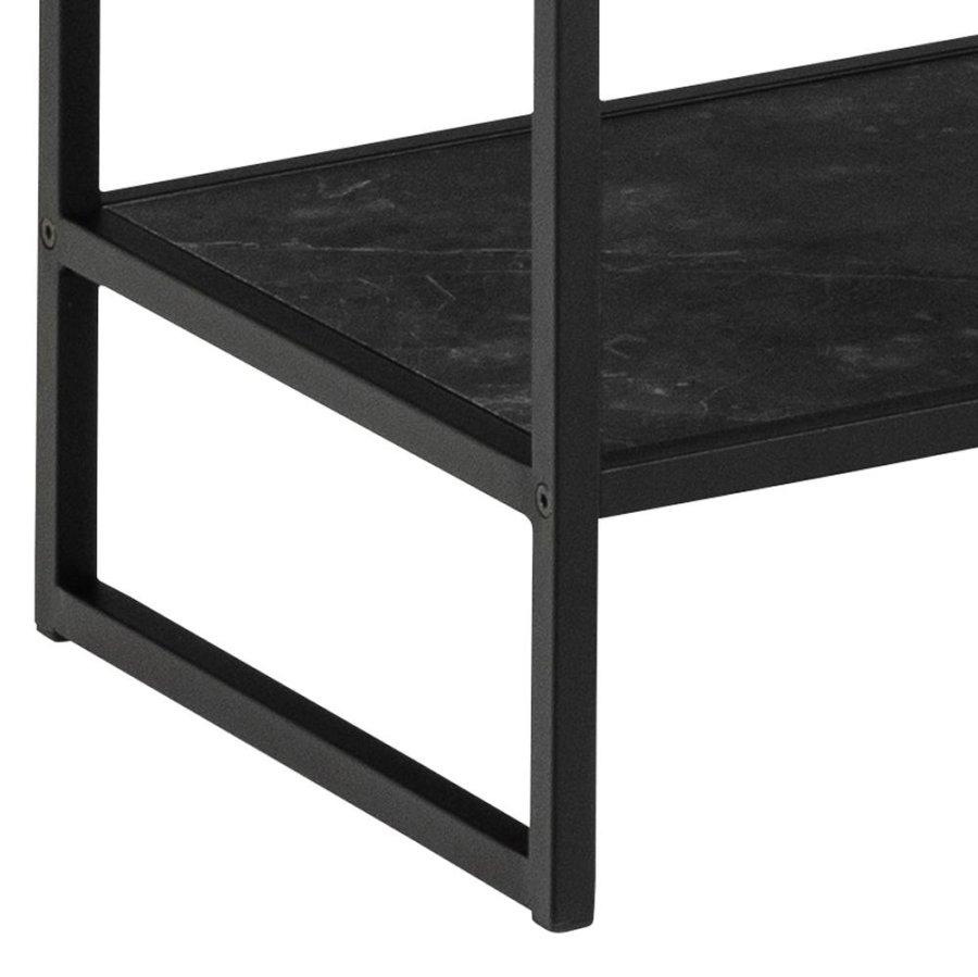 ACT NORDIC Strington reol, m. 5 hylder - mat sort Izmir ru melamin og mat sort stl