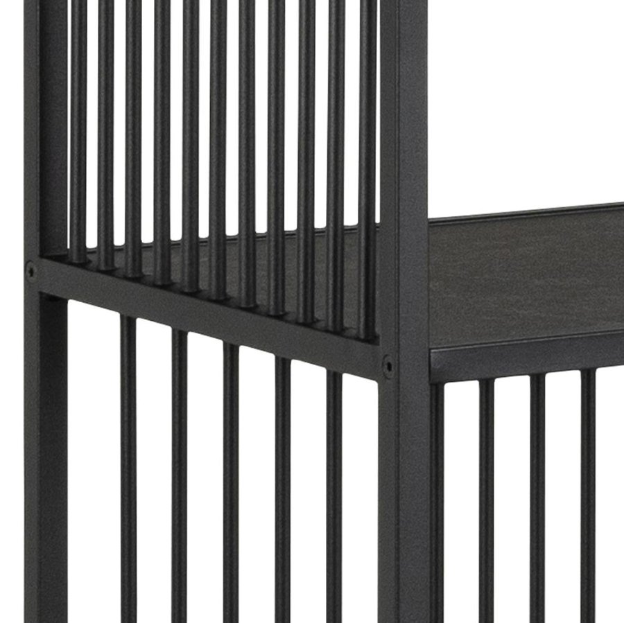 ACT NORDIC Strington reol, m. 5 hylder - mat sort Izmir ru melamin og mat sort stl