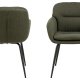 ACT NORDIC Dora spisebordsstol, m. armln, syning og lynls - grn stof og sort stl