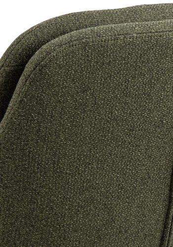 ACT NORDIC Dora spisebordsstol, m. armln, syning og lynls - grn stof og sort stl