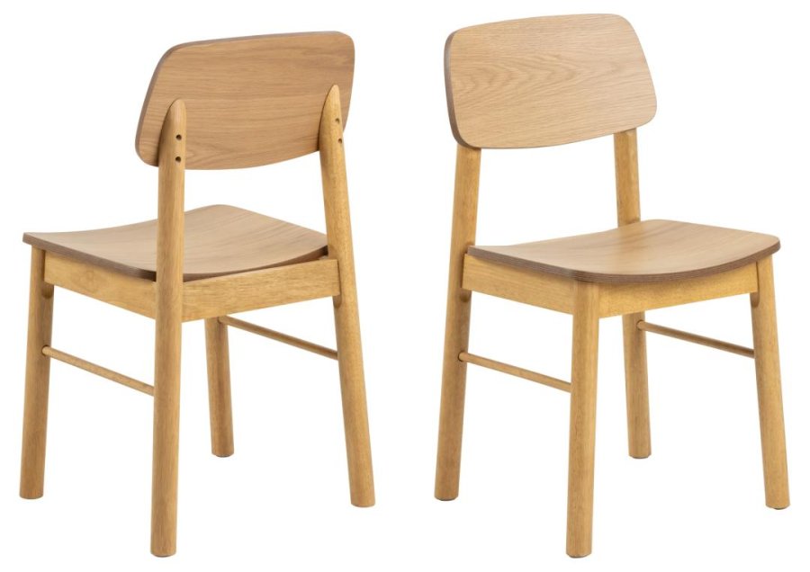 ACT NORDIC Barlow spisebordsstol - mat eg acryl lak egefiner og mat bejdset eg acryl lak gummitr