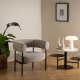 ACT NORDIC Oakfield loungestol, m. armln og posefjedre - beige stof og mat sort stl