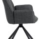 ACT NORDIC Glenda spisebordsstol, m. armln og drejefunktion - mrkegr stof og sort stl