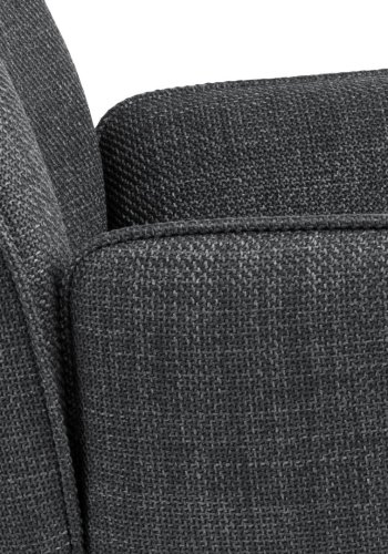 ACT NORDIC Glenda spisebordsstol, m. armln og drejefunktion - mrkegr stof og sort stl