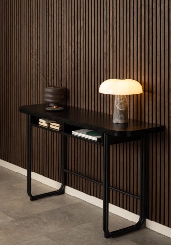 ACT NORDIC Darlington spisebord, m. 1 tillgsplade - sort ask ru melamin mat sort stl (40/80x140)