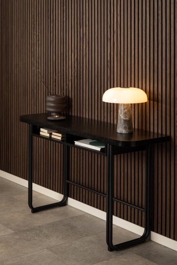 ACT NORDIC Darlington spisebord, m. 1 tillgsplade - sort ask ru melamin mat sort stl (40/80x140)