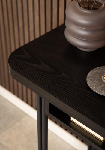 ACT NORDIC Darlington spisebord, m. 1 tillgsplade - sort ask ru melamin mat sort stl (40/80x140)