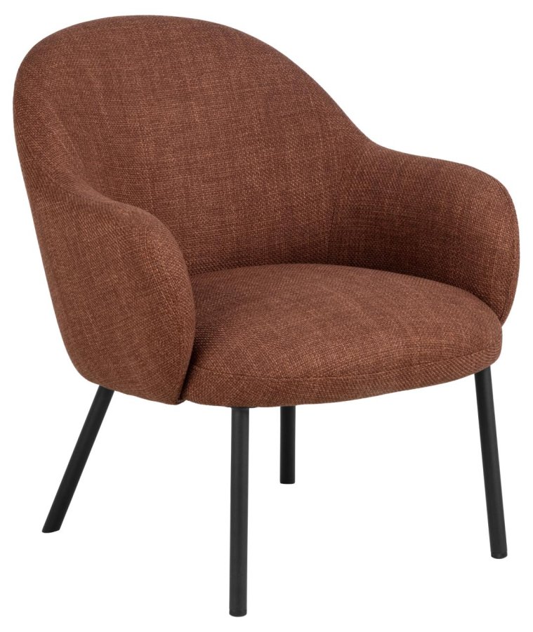 ACT NORDIC Spencer loungestol, m. armln - terracotta stof og sort stl