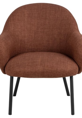 ACT NORDIC Spencer loungestol, m. armln - terracotta stof og sort stl