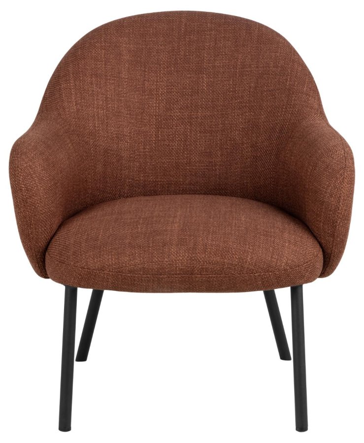 ACT NORDIC Spencer loungestol, m. armln - terracotta stof og sort stl