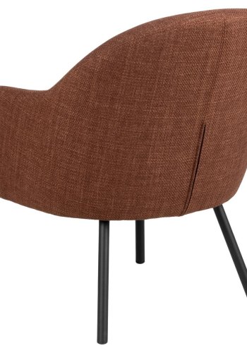 ACT NORDIC Spencer loungestol, m. armln - terracotta stof og sort stl