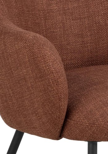 ACT NORDIC Spencer loungestol, m. armln - terracotta stof og sort stl