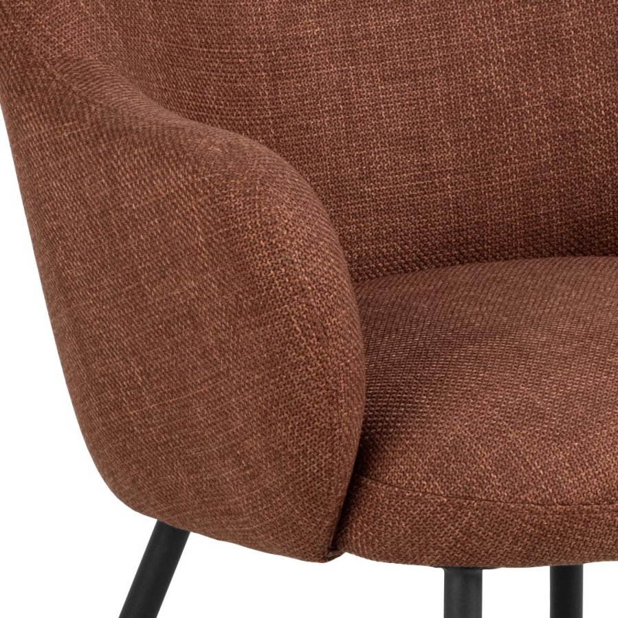 ACT NORDIC Spencer loungestol, m. armln - terracotta stof og sort stl