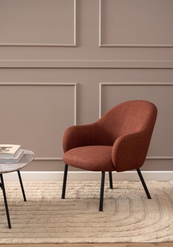 ACT NORDIC Spencer loungestol, m. armln - terracotta stof og sort stl