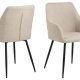 ACT NORDIC Lizzy spisebordsstol, m. armln og lynls - beige stof og sort stl