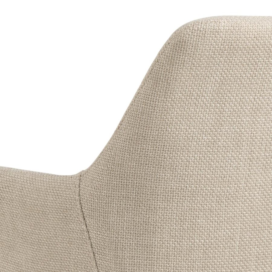 ACT NORDIC Lizzy spisebordsstol, m. armln og lynls - beige stof og sort stl