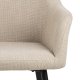 ACT NORDIC Lizzy spisebordsstol, m. armln og lynls - beige stof og sort stl