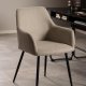 ACT NORDIC Lizzy spisebordsstol, m. armln og lynls - beige stof og sort stl