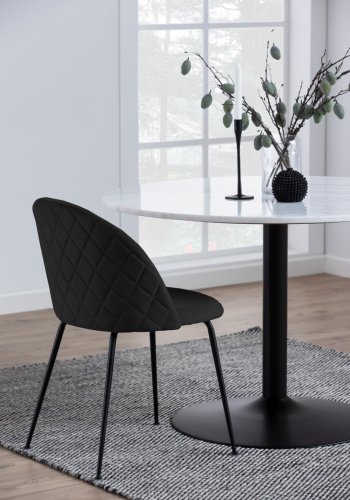 ACT NORDIC Louise spisebordsstol - sort stof og mat sort stl