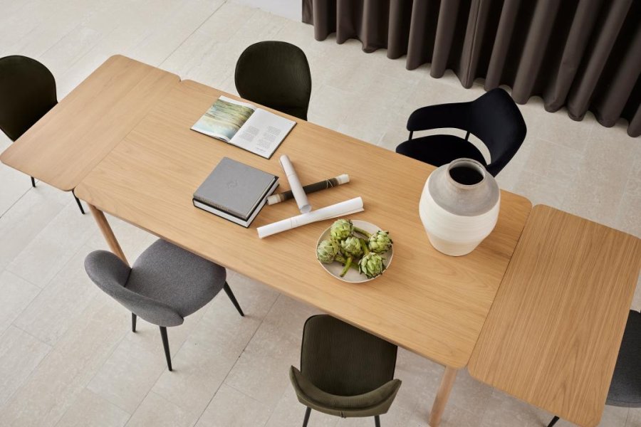 ACT NORDIC Evelyn spisebordsstol, m. lynls - olivengrn stof og sort stl