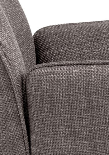 ACT NORDIC Glenda spisebordsstol, m. armln og drejefunktion - lys grbrun stof og sort stl