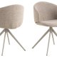 ACT NORDIC Ella spisebordsstol, m. drejefunktion - beige stof og gr stl