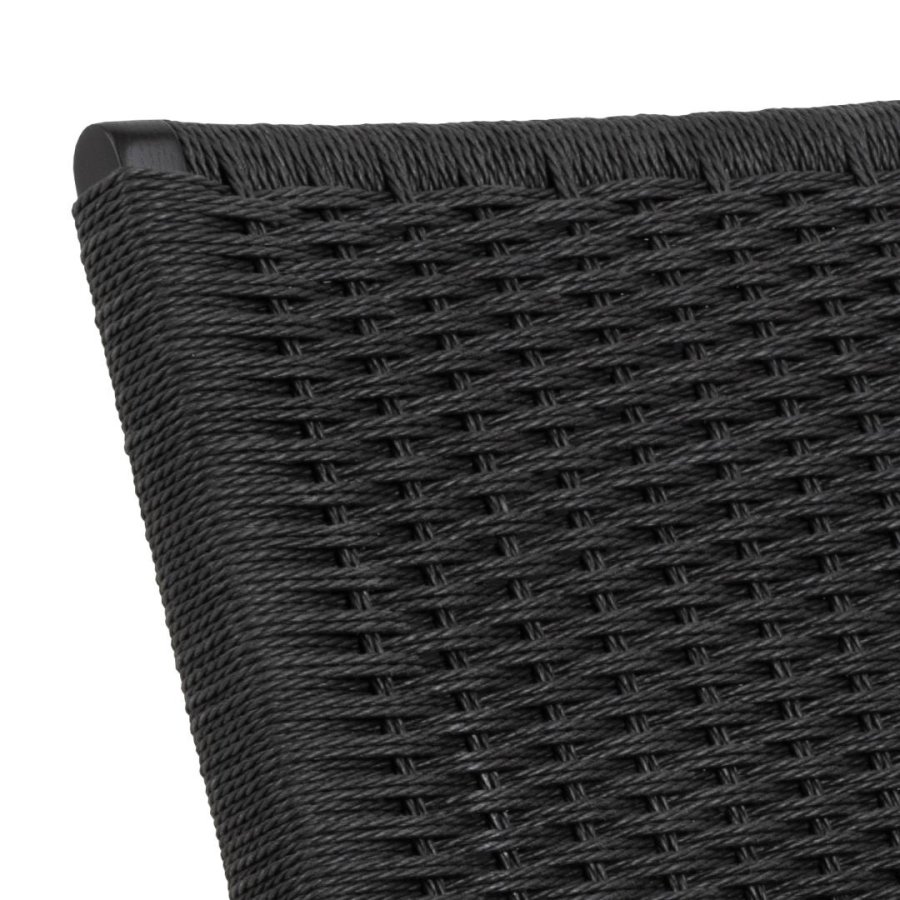 ACT NORDIC Carson loungestol - mat sort papirflet med vvet mnster og mat sort NC lak eg