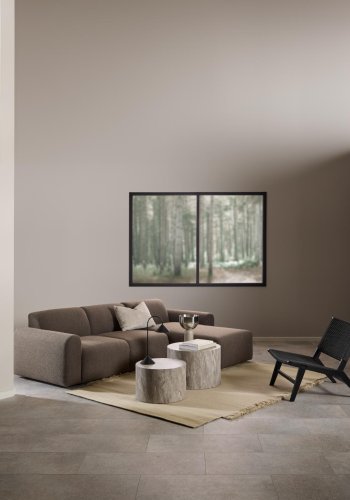 ACT NORDIC Carson loungestol - mat sort papirflet med vvet mnster og mat sort NC lak eg