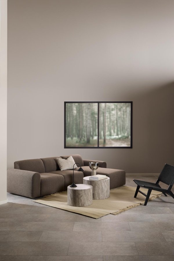 ACT NORDIC Carson loungestol - mat sort papirflet med vvet mnster og mat sort NC lak eg