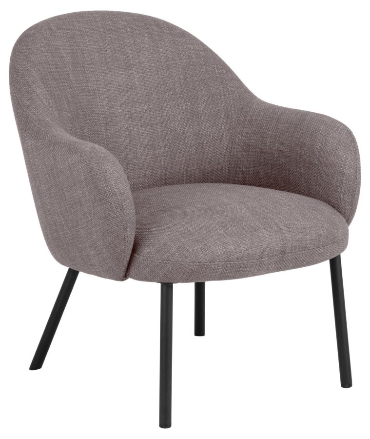 ACT NORDIC Spencer loungestol, m. armln - lys grbrun stof og sort stl