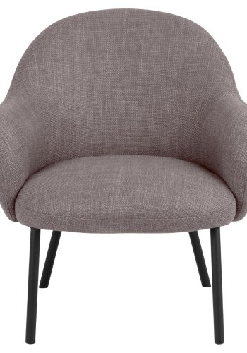 ACT NORDIC Spencer loungestol, m. armln - lys grbrun stof og sort stl