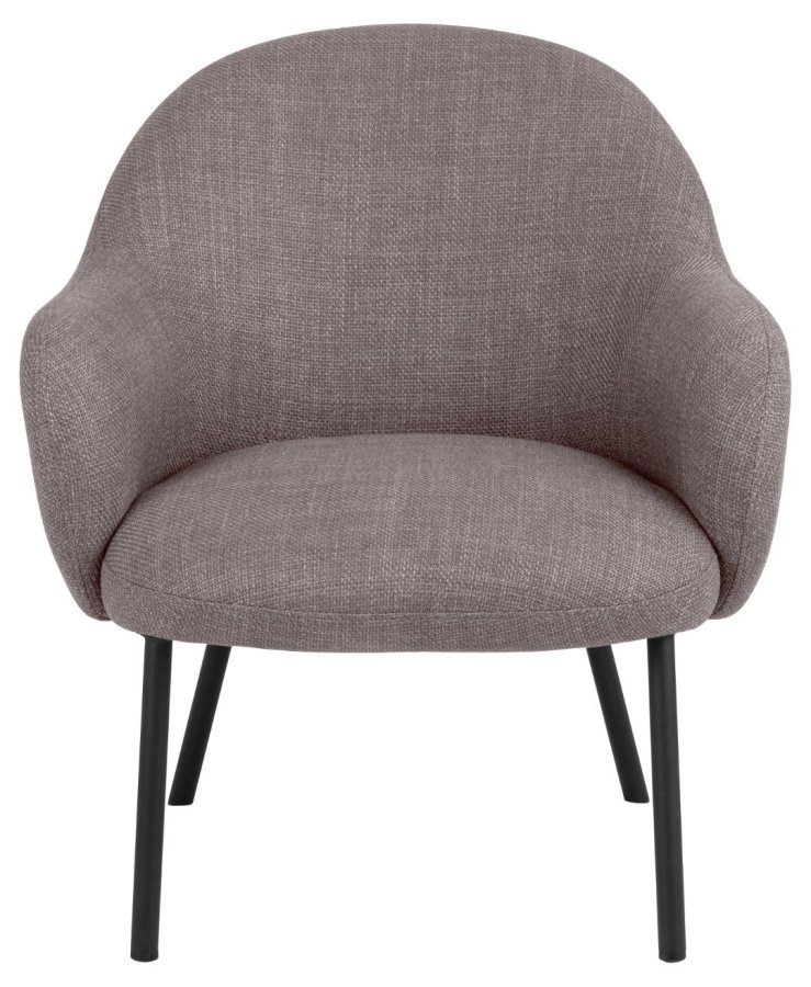 ACT NORDIC Spencer loungestol, m. armln - lys grbrun stof og sort stl