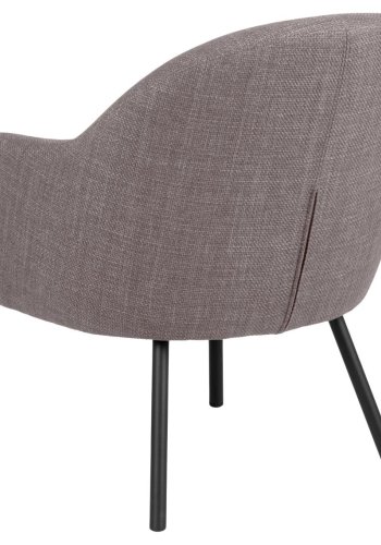 ACT NORDIC Spencer loungestol, m. armln - lys grbrun stof og sort stl