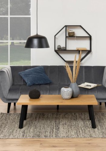 ACT NORDIC Seaford vghylde, ottekantet - mat vild eg ru melamin og sort stl