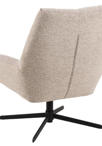 ACT NORDIC Paris drejestol, m. armln, firkantet syning og lynls - beige stof og sort stl