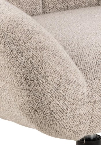 ACT NORDIC Paris drejestol, m. armln, firkantet syning og lynls - beige stof og sort stl