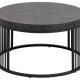 ACT NORDIC Strington sofabord, rund - mat sort Izmir ru melamin og sort stl (65)