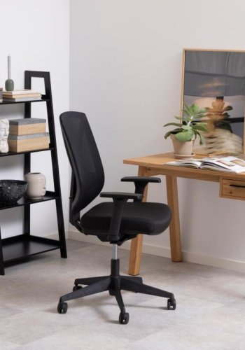 ACT NORDIC Wally reol, m. trappeform og 4 hylder - sort MDF