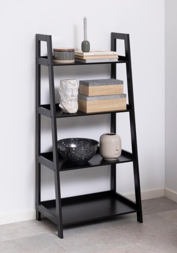 ACT NORDIC Wally reol, m. trappeform og 4 hylder - sort MDF
