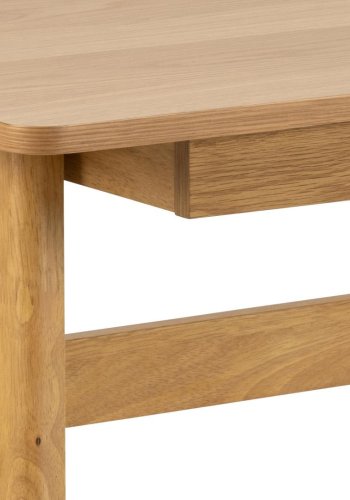 ACT NORDIC Barnett skrivebord, m. 1 skuffe - mat egefiner/mat bejdset eg acryl lak gummitr (120x60)
