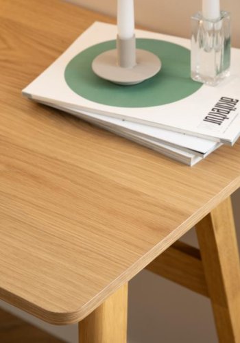 ACT NORDIC Barnett skrivebord, m. 1 skuffe - mat egefiner/mat bejdset eg acryl lak gummitr (120x60)