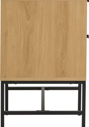 ACT NORDIC Albany natbord, m. 2 skuffer - eg melamin og sort stl45.6x40