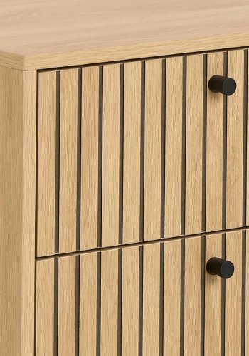 ACT NORDIC Albany natbord, m. 2 skuffer - eg melamin og sort stl45.6x40