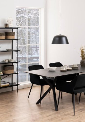 ACT NORDIC Ranja spisebordsstol, m. armln - sort stof og sort stl